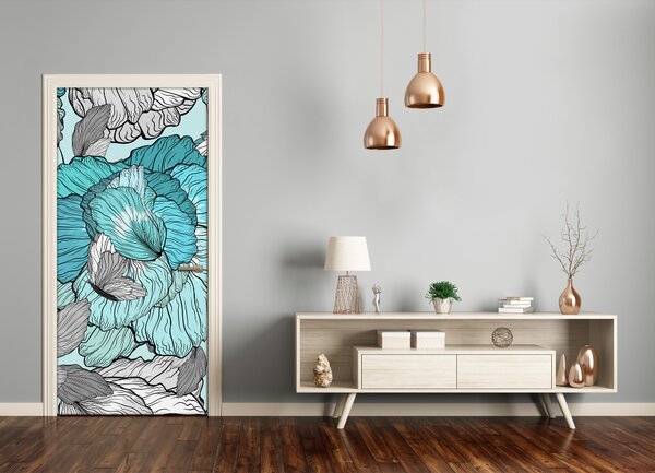 Samolepiace fototapety na dvere kvetinový vzor 75x205 cm