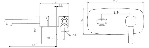 Invena Trend, podomietková umývadlová batéria, medená matná, INV-BP-02-U14-V