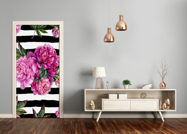 Samolepiace fototapety na dvere pivonky 75x205 cm
