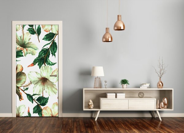 Samolepiace fototapety na dvere hibiskus 85x205 cm