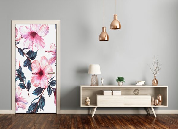Samolepiace fototapety na dvere hibiskus 85x205 cm