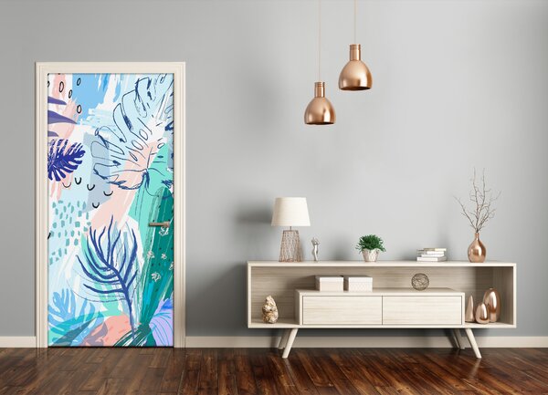 Samolepiace fototapety na dvere tropické lístia 75x205 cm
