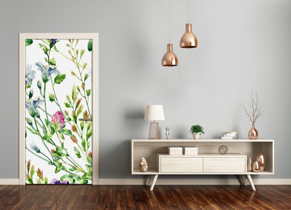 Samolepiace fototapety na dvere poľné kvety 75x205 cm