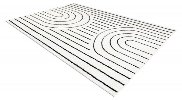 Dywany Łuszczów , Kusový koberec Mode 8494 geometric cream/black, 80x150, biela, čiernobiela, chodba / predsieň