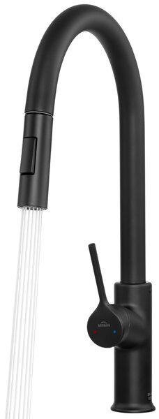 Invena Farsala, drezová batéria s výsuvnou 2-funkčnou výlevkou h-433, čierna matná, INV-BZ-40-U04-S