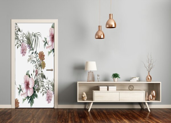 Samolepiace fototapety na dvere tropické kvety 75x205 cm