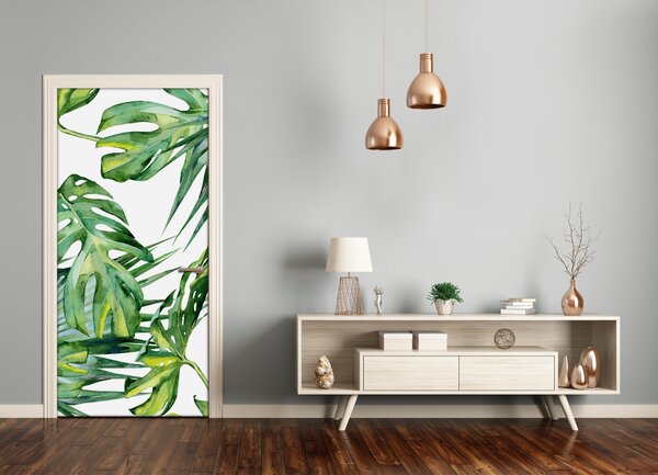 Samolepiace fototapety na dvere tropické lístia 85x205 cm