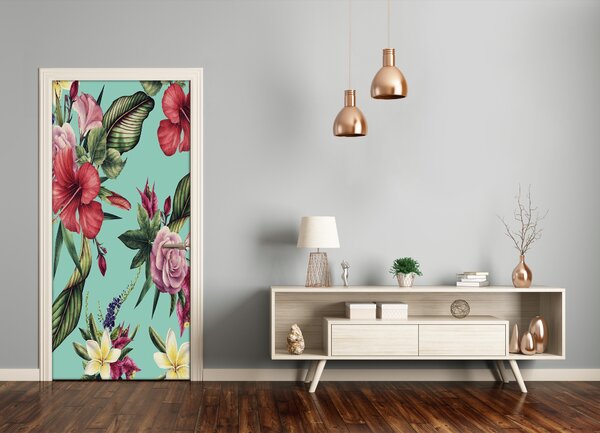 Samolepiace fototapety na dvere havajský vzor 75x205 cm