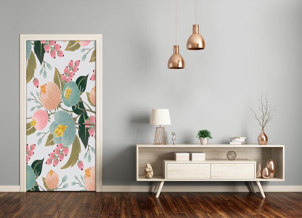 Samolepiace fototapety na dvere jarné kvety 75x205 cm