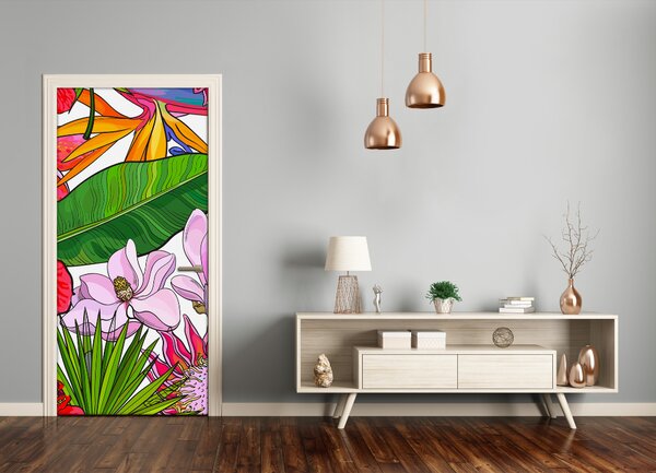 Samolepiace fototapety na dvere havajský vzor 75x205 cm