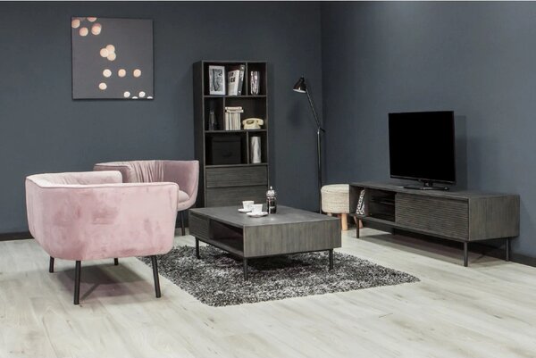 LivinHill TV stolík Flow 200 cm z masívu hnedý/grafit