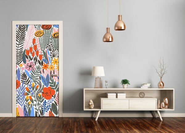 Samolepiace fototapety na dvere tropické kvety 75x205 cm