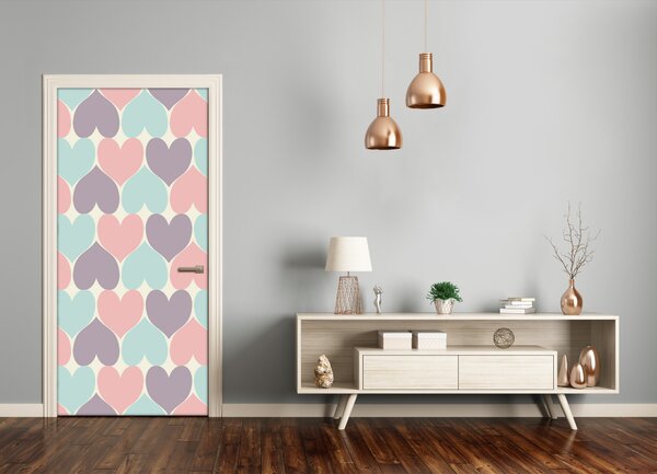 Fototapeta na dvere farebná srdce 85x205 cm
