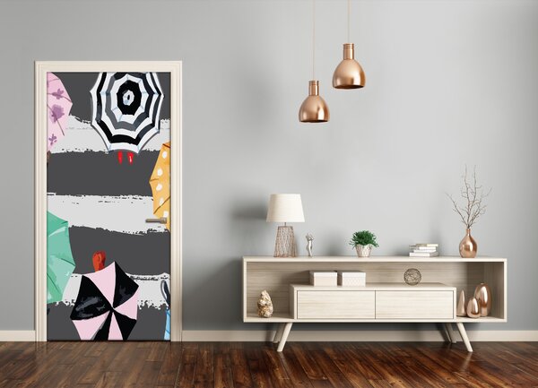 Fototapeta na dvere farebné dáždniky 75x205 cm