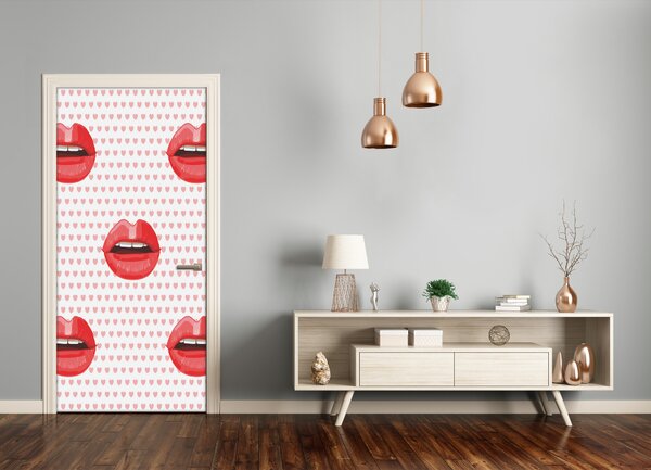 Fototapeta na dvere červené pery 85x205 cm