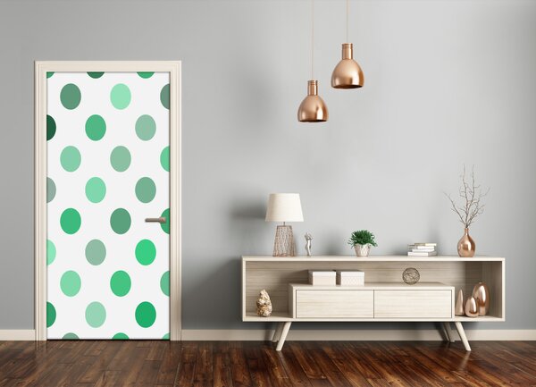 Fototapeta na dvere zelené bodky 85x205 cm
