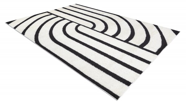 Dywany Łuszczów , Kusový koberec Mode 8631 geometric cream/black, 120x170, čiernobiela, kancelária