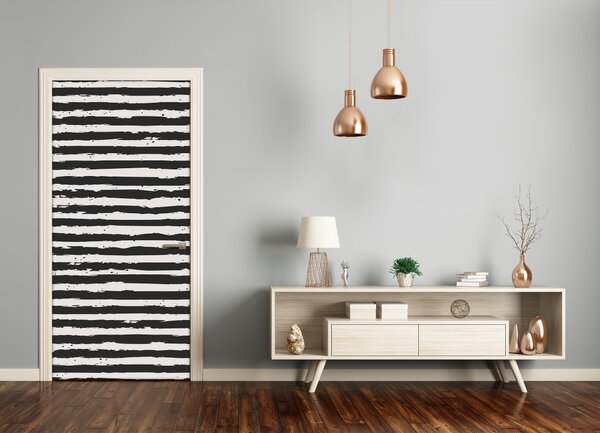 Fototapeta na dvere čiernobiele pásy 85x205 cm