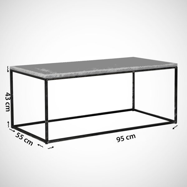 Kalune Design Konferenčný stolík Cosco mramor biely/čierny
