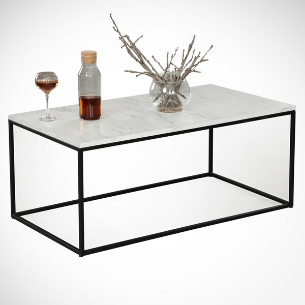Kalune Design Konferenčný stolík Cosco mramor biely/čierny