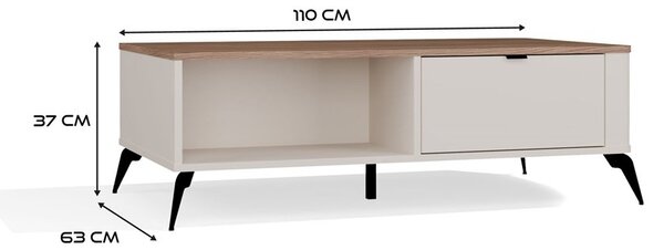 TP Living Konferenčný stolík CORDOBA kašmírový/dub Castello