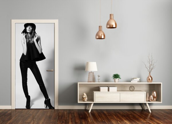 Fototapeta na dvere žena čierna 85x205 cm