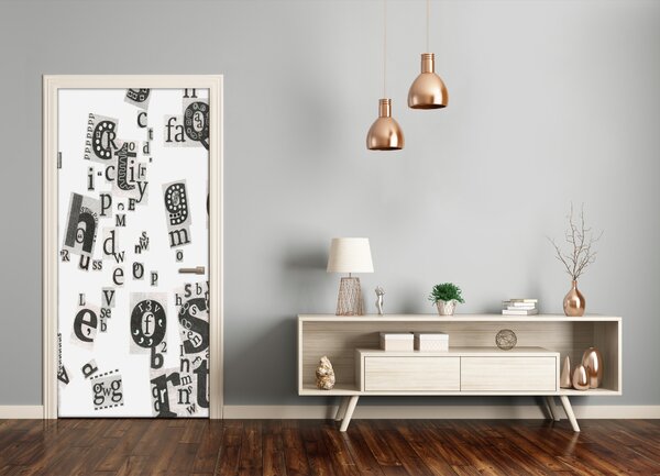 Fototapeta na dvere písmená z novín 85x205 cm