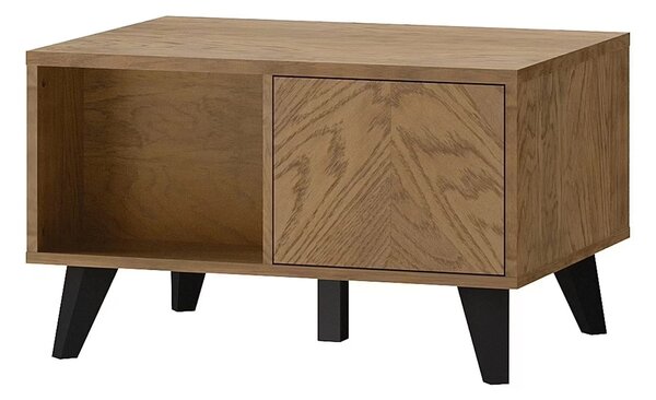 Szynaka Konferenčný stolík Cozy 41 z masívu 80 cm dub rustikálny/čierny