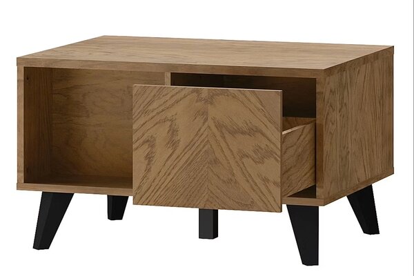 Szynaka Konferenčný stolík Cozy 41 z masívu 80 cm dub rustikálny/čierny