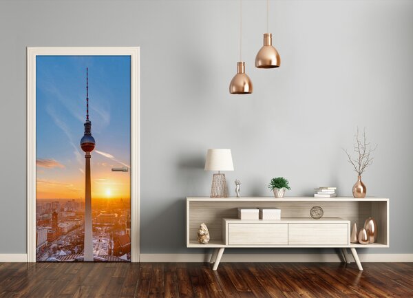 Fototapeta samolepiace dvere televízna veža 95x205 cm