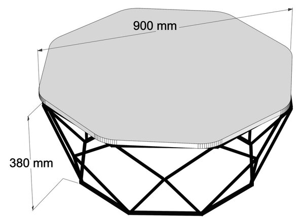 Kalune Design Konferenčný stolík Diamond 90 cm bielo-čierny