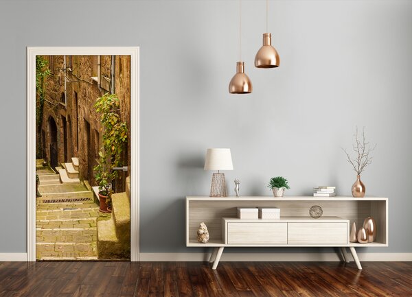 Fototapeta samolepiace na dvere talianskej uličky 95x205 cm