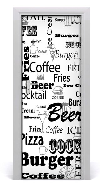Fototapeta samolepiace dvere menu v reštaurácii 95x205 cm