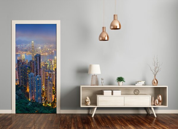 Fototapeta samolepiace na dvere Hongkong noc 85x205 cm