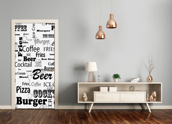 Fototapeta samolepiace dvere menu v reštaurácii 85x205 cm