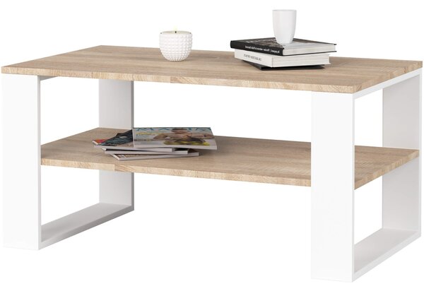 Ak furniture Konferenčný stolík DOMI II dub sonoma/biely