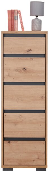 KOMODA, antracitová, farba duba, 40/120/48 cm Carryhome - Komody