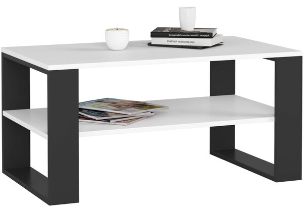 Ak furniture Konferenčný stolík DOMI II biely/čierny