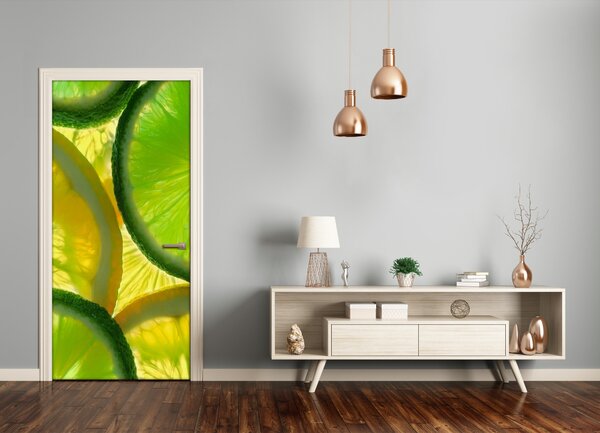 Fototapeta na dvere samolepiace limetka a citrón 85x205 cm
