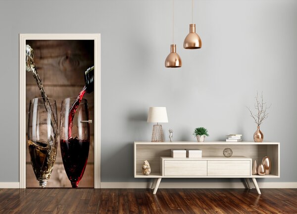 Fototapeta na dvere samolepiace víno v pohári 85x205 cm
