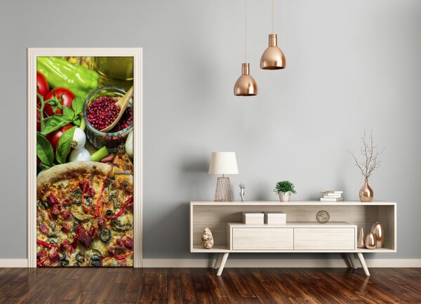 Fototapeta na dvere do domu samolepiace pizza 95x205 cm