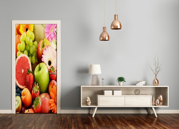 Fototapeta na dvere samolepiace ovocie i kvety 95x205 cm