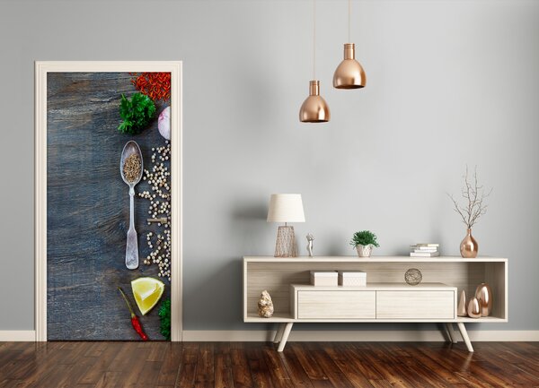 Fototapeta na dvere samolepiace korenie a bylinky 95x205 cm