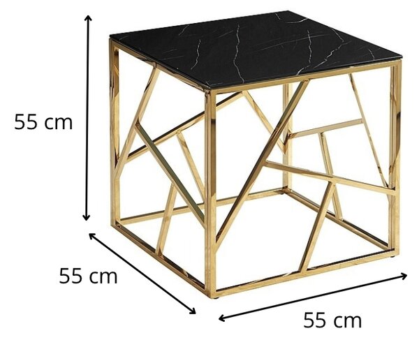 Signal Konferenčný stolík Escada 55 cm čierny mramor/zlatý