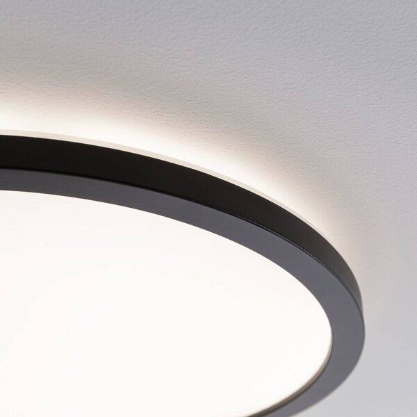 Paulmann Atria Shine Panel on/off čierny 830 Ø19cm, Čierna, Obývacia izba / jedáleň, Plast, Moderný, Stropné svetlo