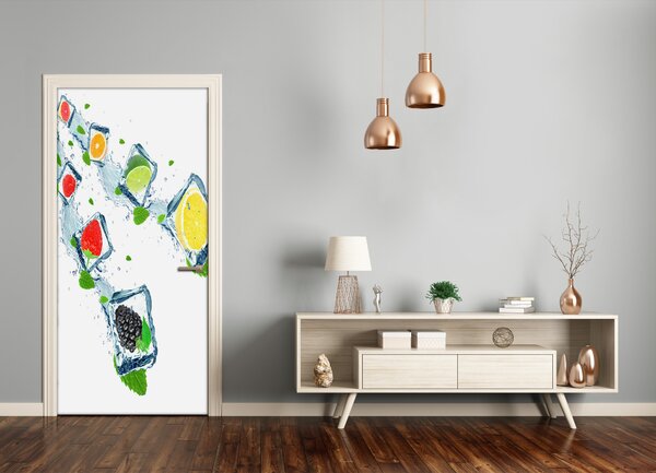 Fototapeta na dvere samolepiace ovocie a ľad 75x205 cm
