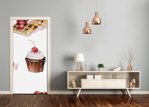 Fototapeta na dvere samolepiace bábovky a vafle 95x205 cm