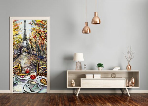 Fototapeta samolepiace na dvere raňajky 85x205 cm