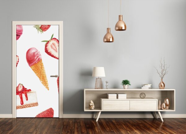 Fototapeta na dvere samolepiace jahodová chuť 75x205 cm