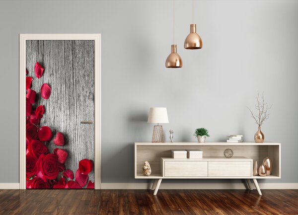 Fototapeta na dvere samolepiace červená ruža 95x205 cm